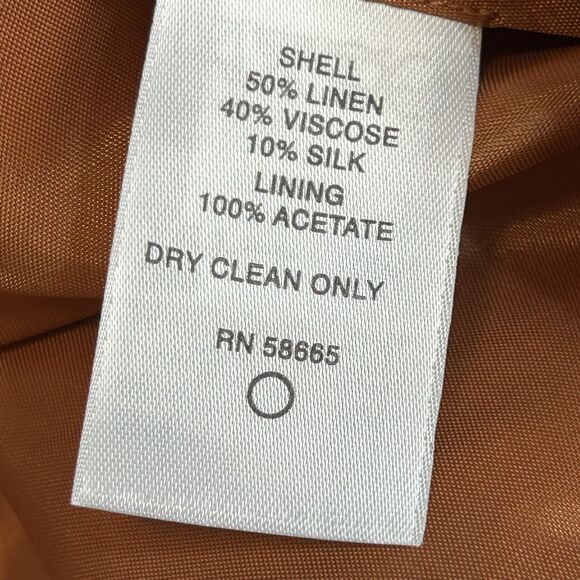 Classiques Entier Pants Women's Size 14 Wide Leg Linen Blend Orange NOS - Picture 12 of 14